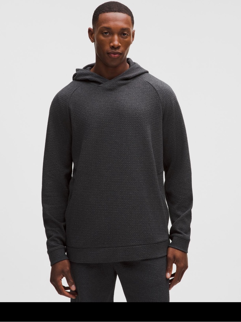 Lululemon Ease The Day Hoodie Heathered Black Sz Md